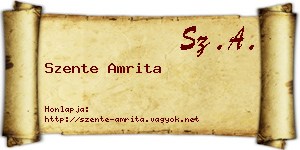 Szente Amrita névjegykártya